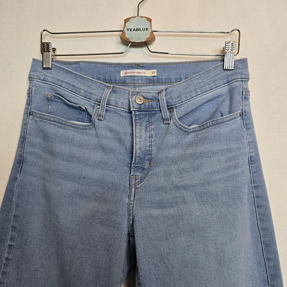 Levi's 318 Shaping Wide Leg Women's Jean In Tall Glass Of Water - Light Wash 30 - Picture 8 of 13